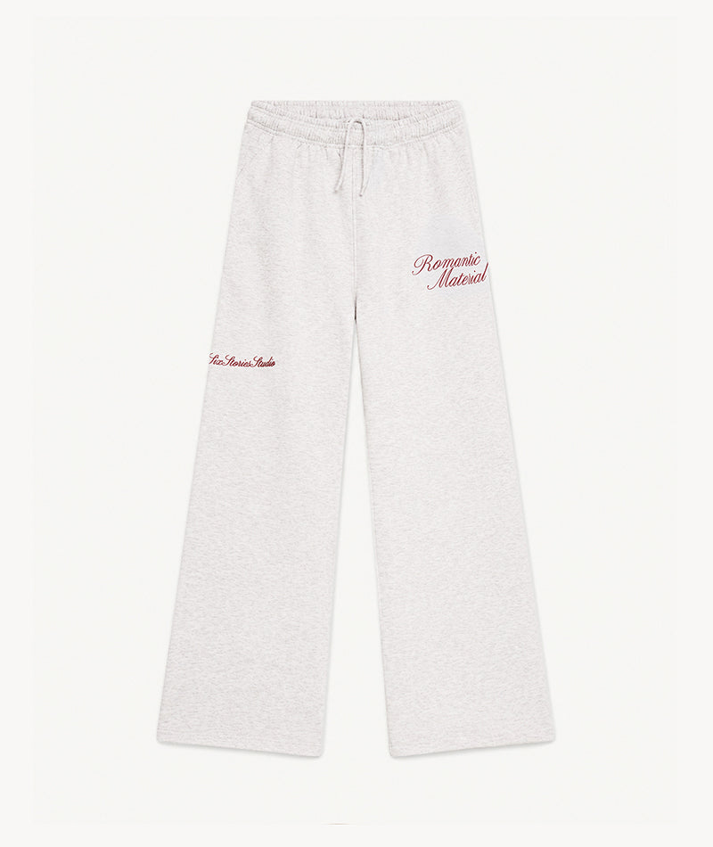 Romantic Material Wide Leg Jogger - Grey Marl