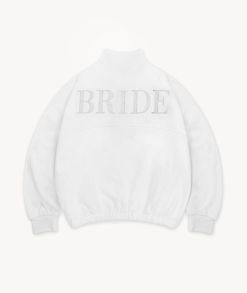Bride Statement Quarter Zip Sweatshirt - White