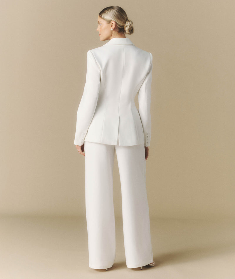 Cinched Tailored Bridal Blazer - Off White