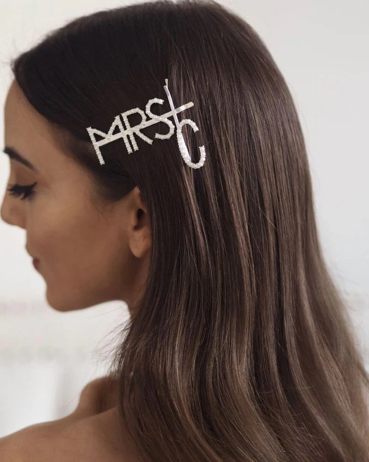 Personalised Mrs Hair Slide - Silver