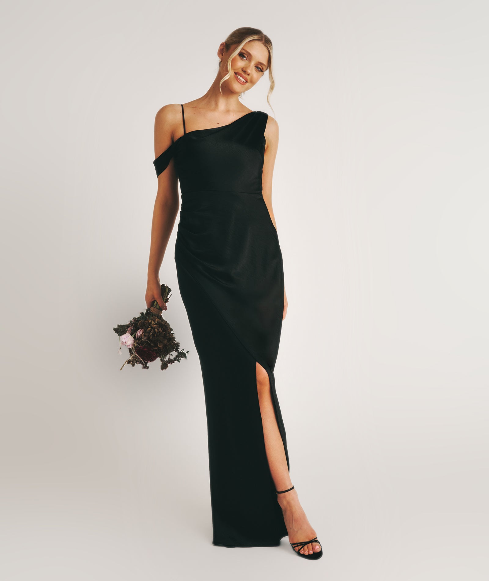 Asymmetrical Satin Bridesmaid Dress
