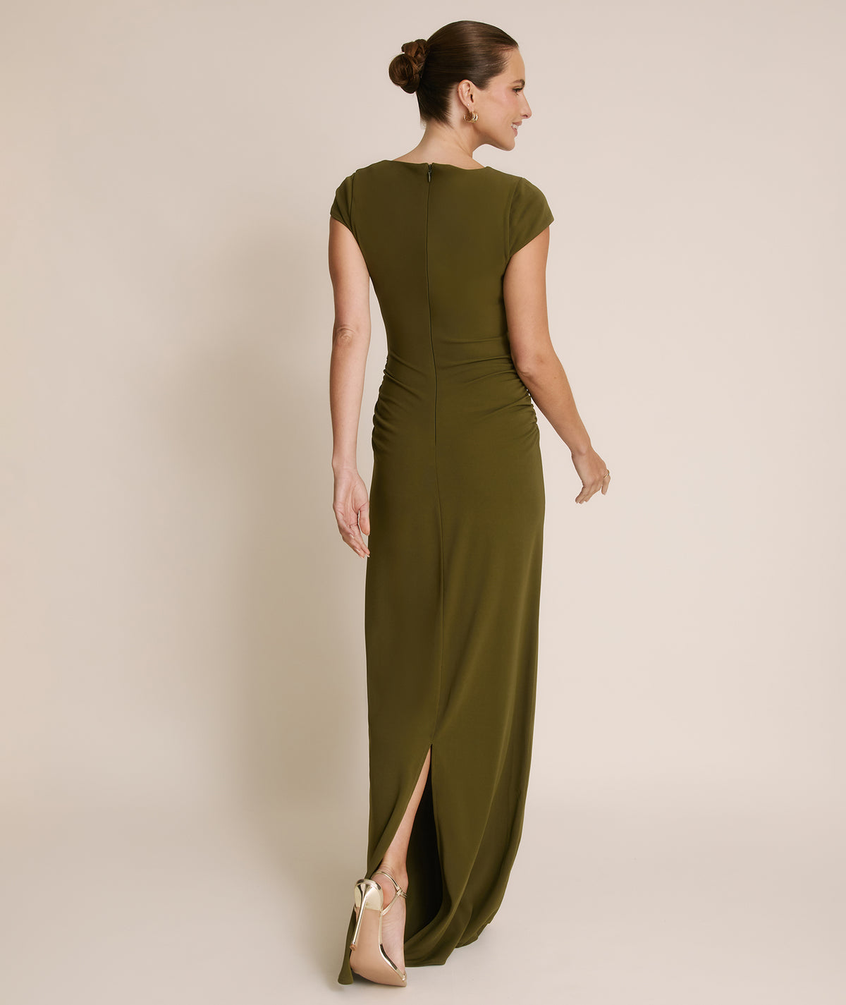 Twist Bust Stretch Sculpt Bridesmaid Dress - Fern Green