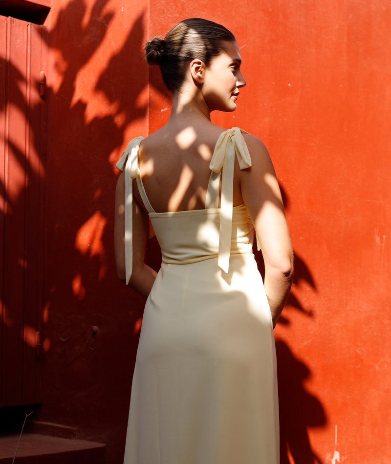 sachin and babi light blue dress Lemon Bridesmaid Dress Cowl Sheath/Column Spaghetti Straps Chiffon Bri main image 0