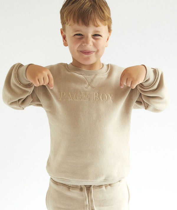 Page Boy Sweatshirt and Sweatpant Set - Junior - Stone