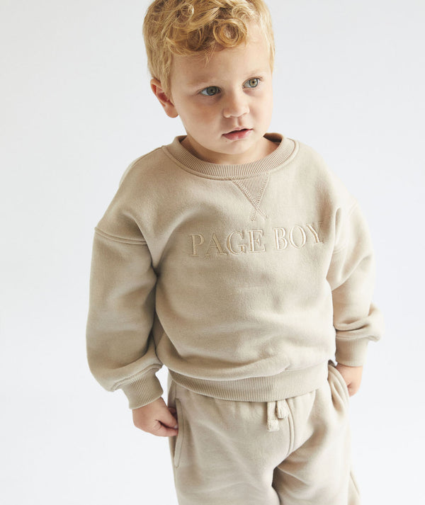Page Boy Sweatshirt and Sweatpant Set - Infant - Stone