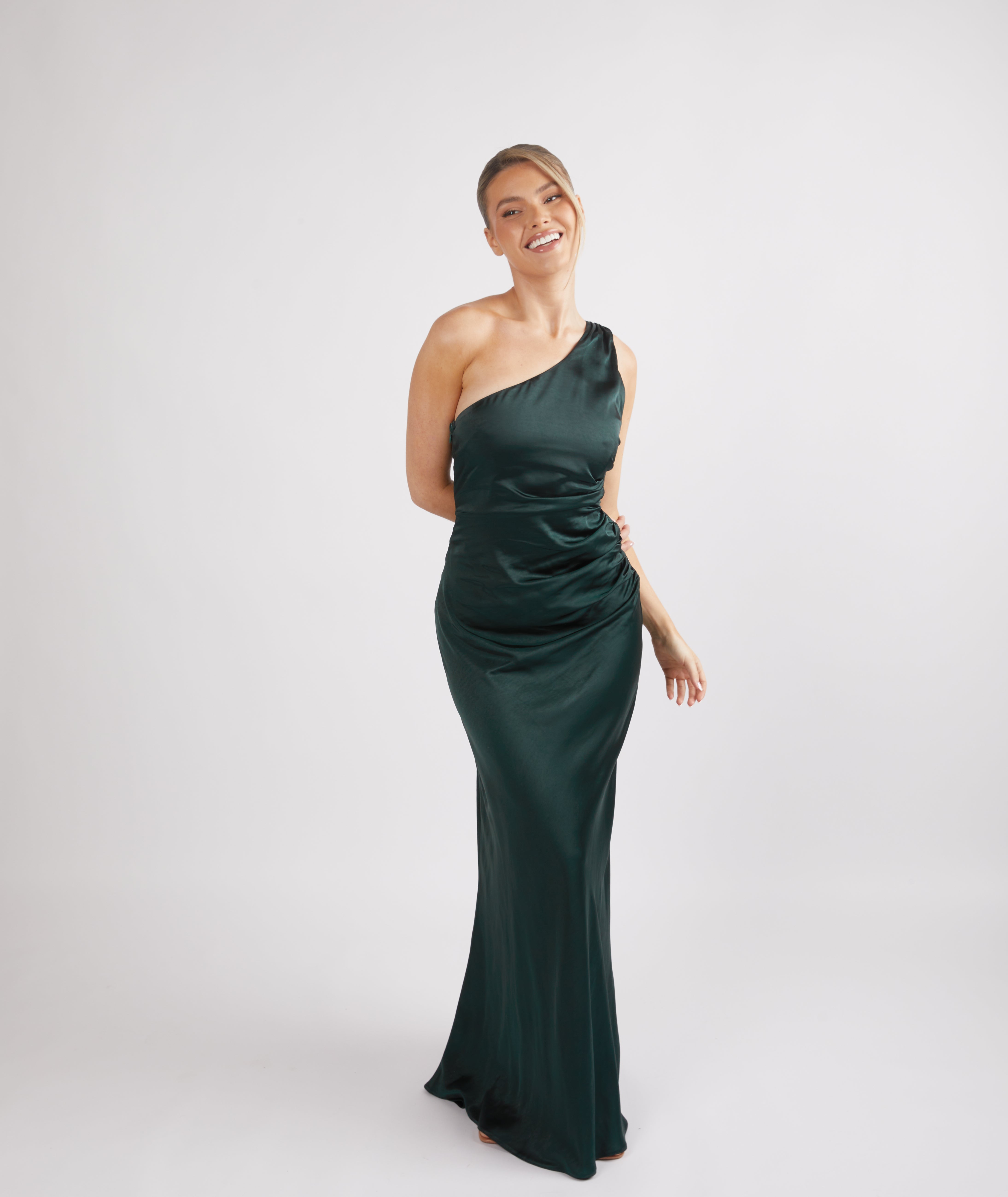 bodycon green midi dress Alanis Strapless Ruched Bodycon Midi Dress main image 1