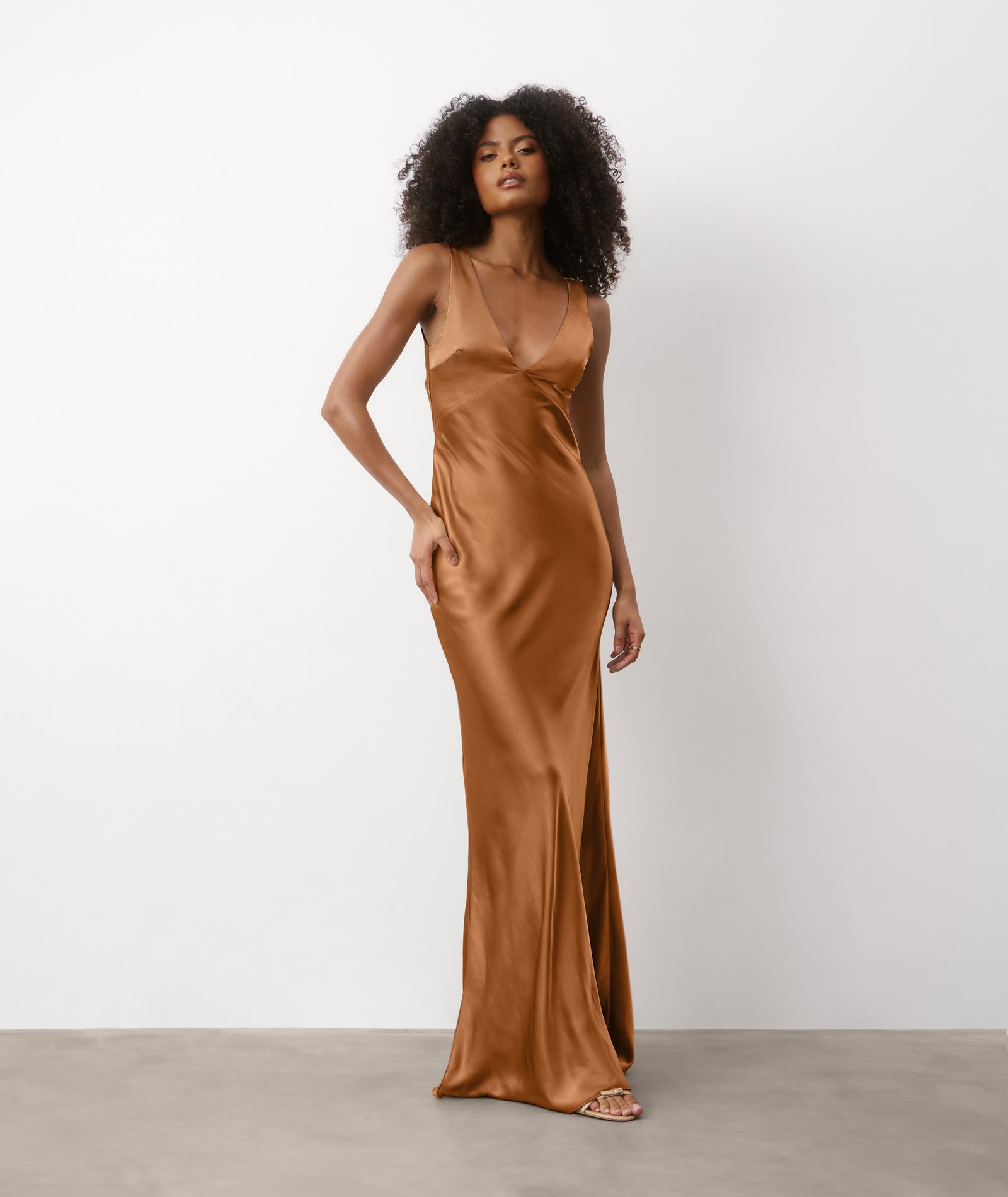 Twist Back Satin Bridesmaid Dress
