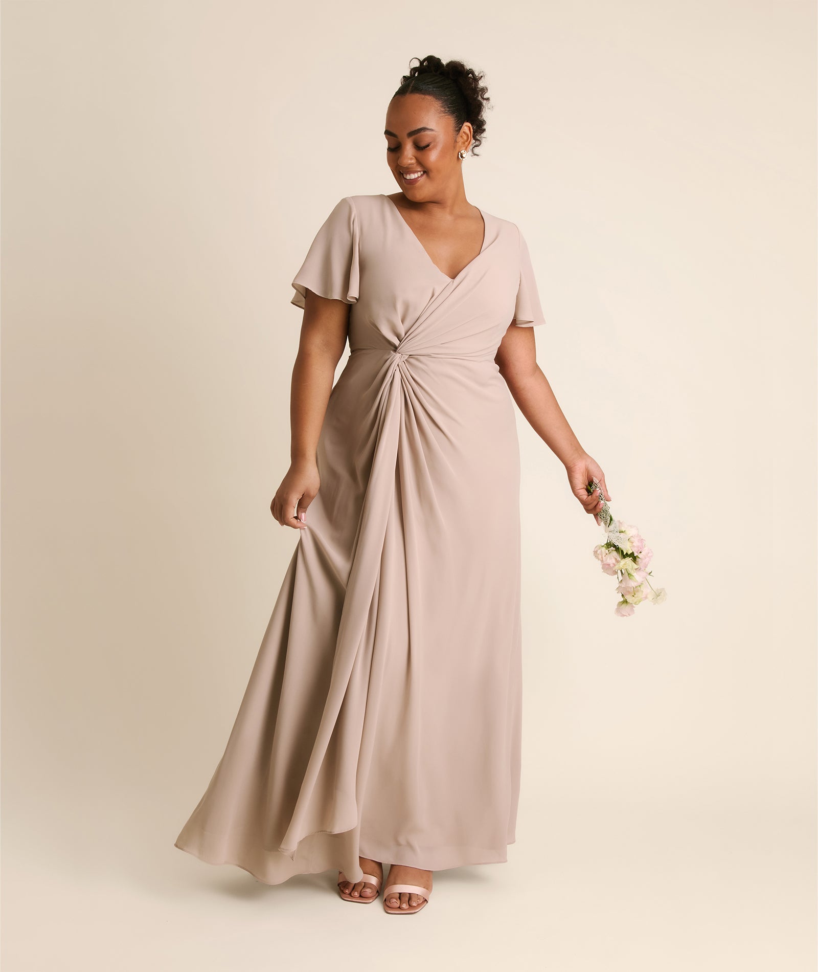 Knot Detail Chiffon Bridesmaid Dress