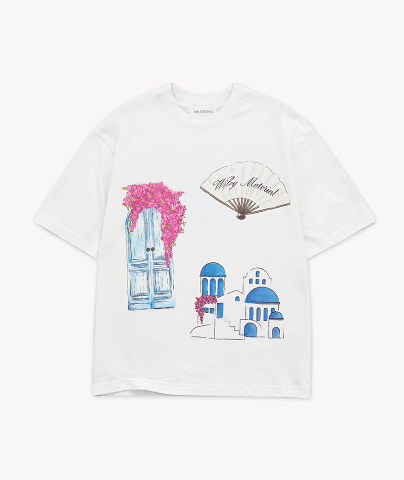 Greece Destination Graphic Tee - White