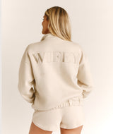 Wifey Quarter Zip Sweatshirt - Champagne