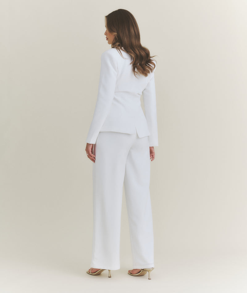 Asymmetrical Tailored Jacket - White