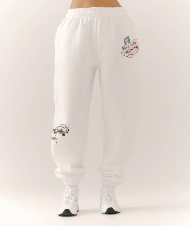 Destination Bride Graphic Print Sweatpants - White