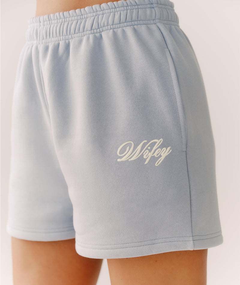 Wifey Graphic Shorts - Blue