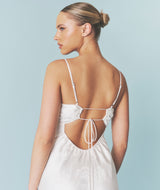 Floral Satin Jacquard Strappy Maxi Dress - Ivory