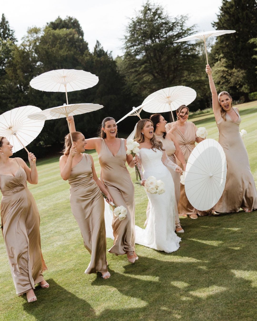 Cowl Back Satin Bridesmaid Dress