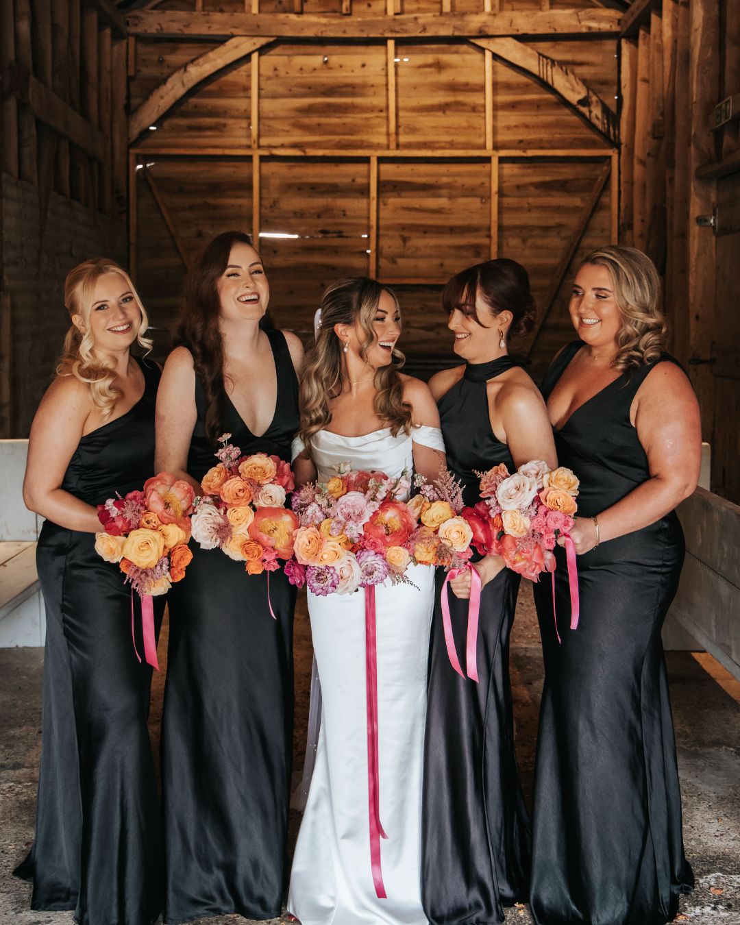 Black Satin Bridesmaid Dress