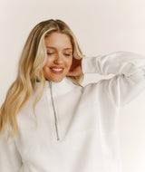 Bride Statement Quarter Zip Sweatshirt - White