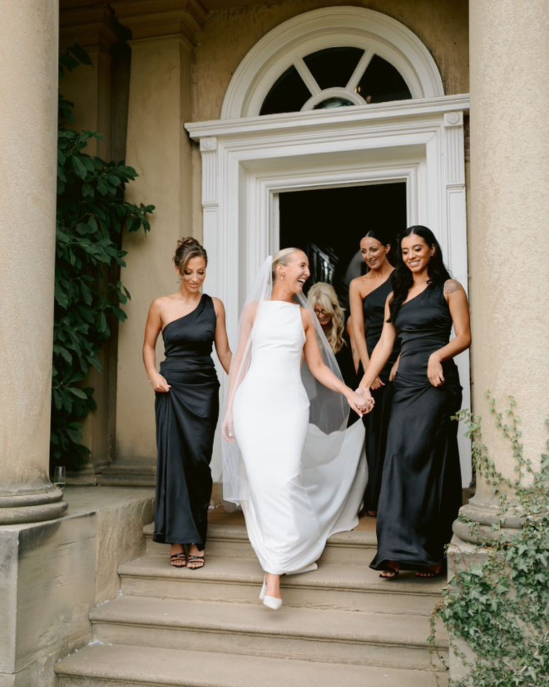 Black Satin Bridesmaid Dress