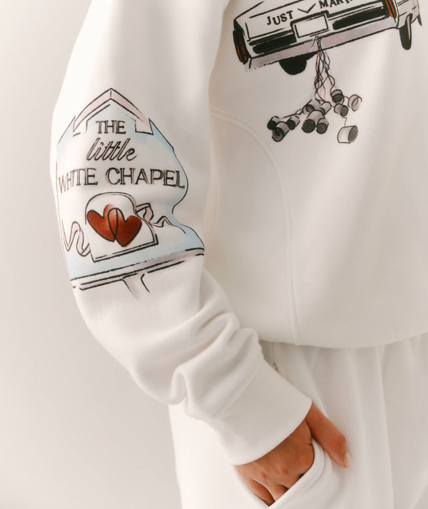 Destination Bride Graphic Print Sweatshirt - White