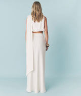 Satin Bias Maxi Skirt - Cream