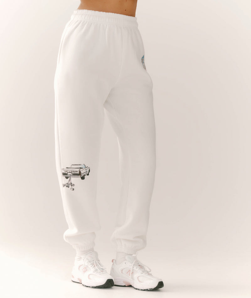Destination Bride Graphic Print Sweatpants - White