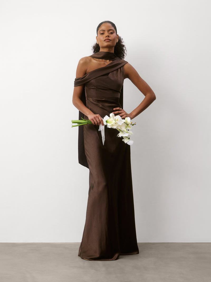 one shoulder bridesmaid dresses uk Drape Satin Dress Color:Rose Gold--C 12 Ugly dresses!!! ideas fashionable black gown