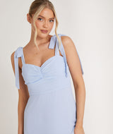 Bow Tie Shoulder Chiffon Bridesmaid Dress