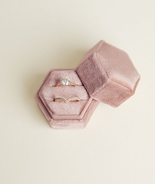 Velvet Ring Box - Dusty Rose