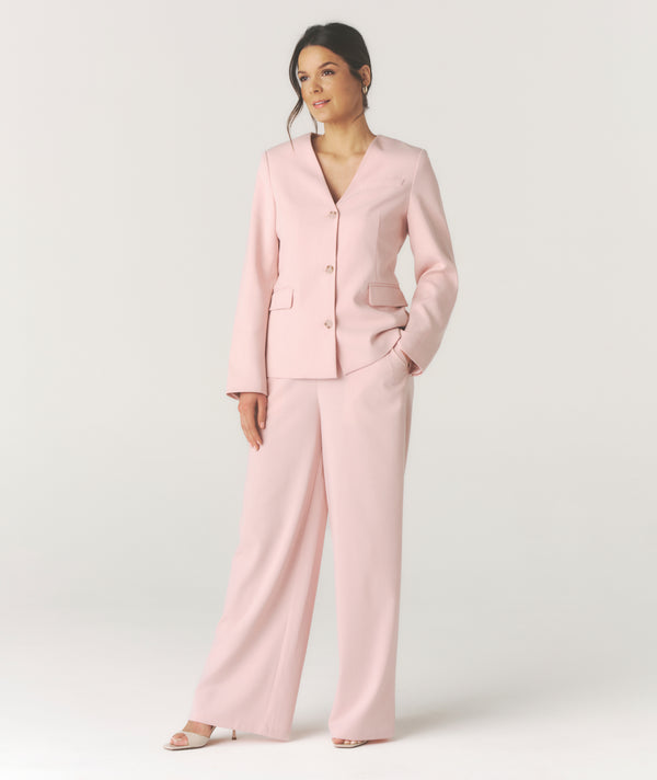 Tailored Wide Leg Trouser - Pink