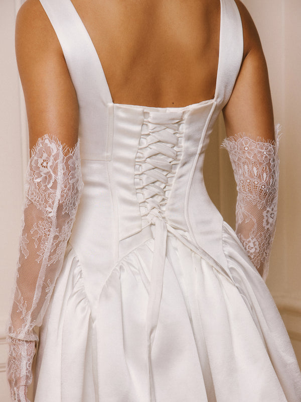White Bridal Dresses | White Mini, Midi & Maxi Satin Styles | Six Stories White Bridal Dresses | White Mini, Midi & Maxi Satin Styles | Six Stories