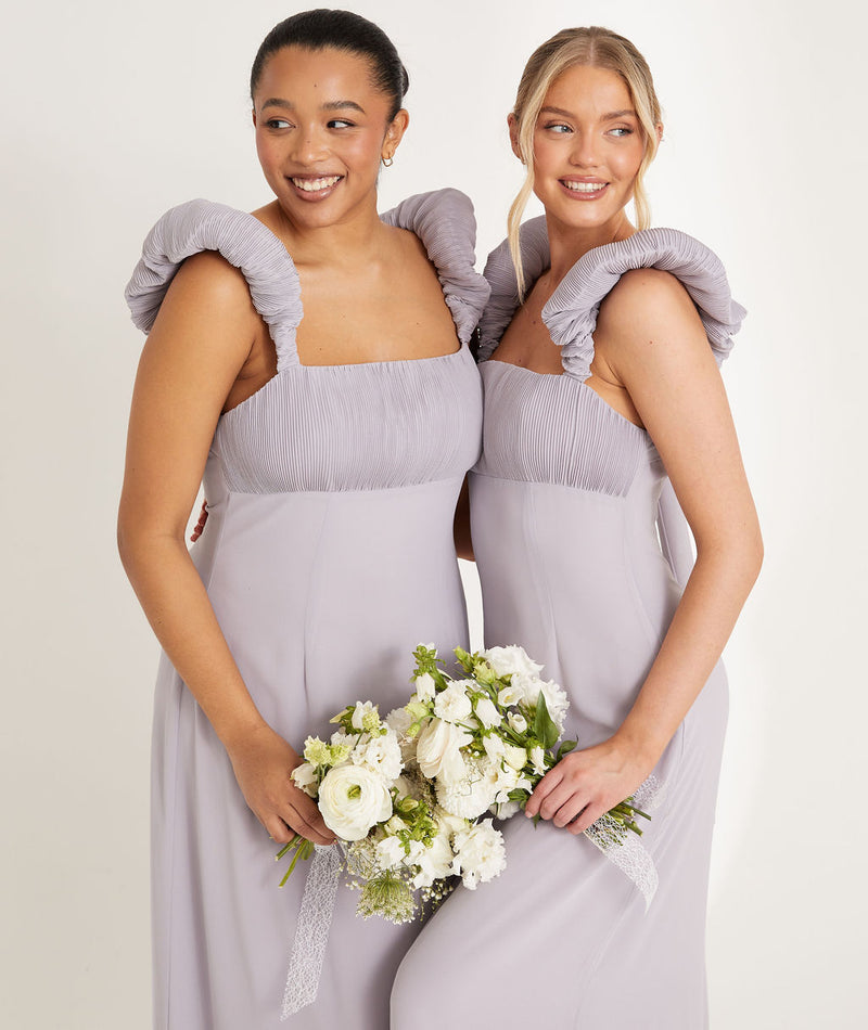 Statement Shoulder Chiffon Bridesmaid Dress - Dusty Lilac Six Stories Statement Shoulder Chiffon Bridesmaid Dress - Dusty Lilac Six Stories