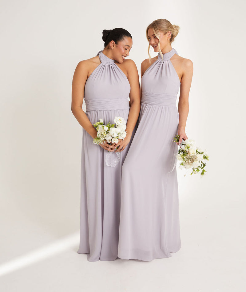 Halter Neck Chiffon Bridesmaid Dress - Dusty Lilac Six Stories Halter Neck Chiffon Bridesmaid Dress - Dusty Lilac Six Stories