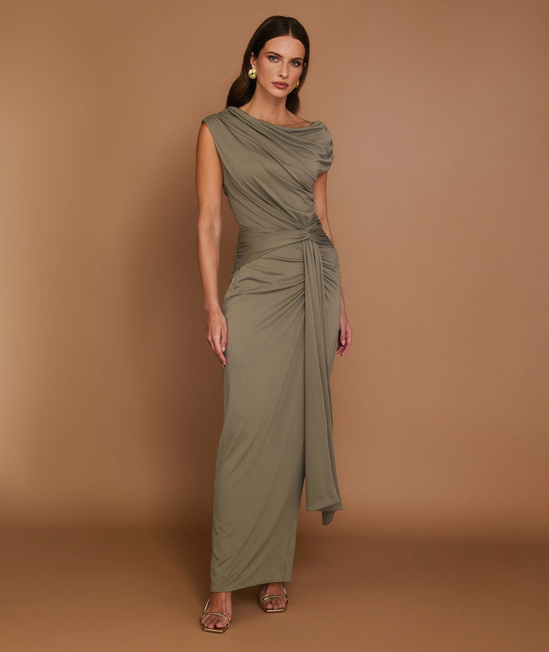 Knot Detail Maxi Dress - Green