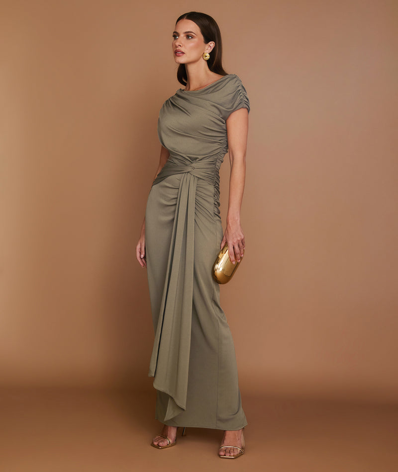 Knot Detail Maxi Dress - Green