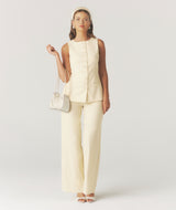 Button Through Tailored Waistcoat - Lemon