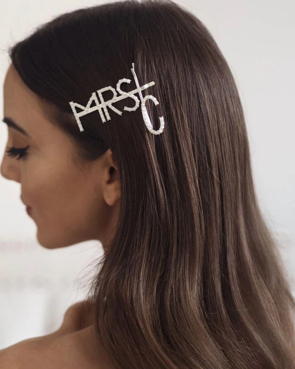 Personalised Mrs Hair Slide - Silver