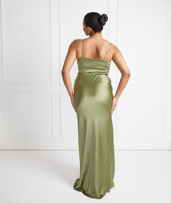 Moss Green Cami Cowl Bridesmaid Dress