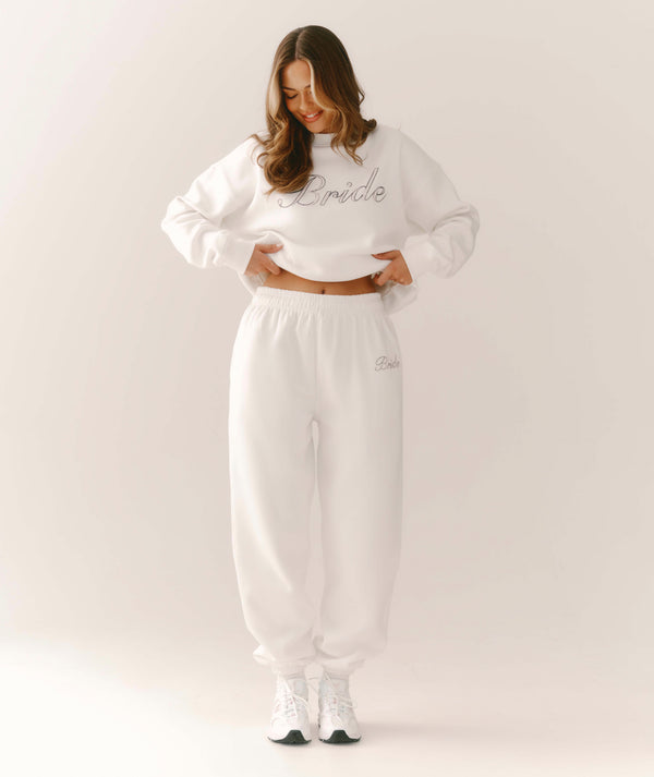 Bride Printed Cuffed Sweatpants - White