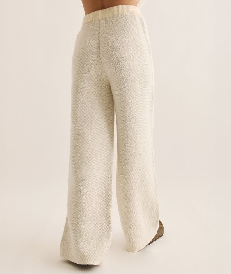 Knitted Mistletoe Trousers - Cream