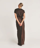 Batwing Satin Bridesmaid Dress - Chocolate