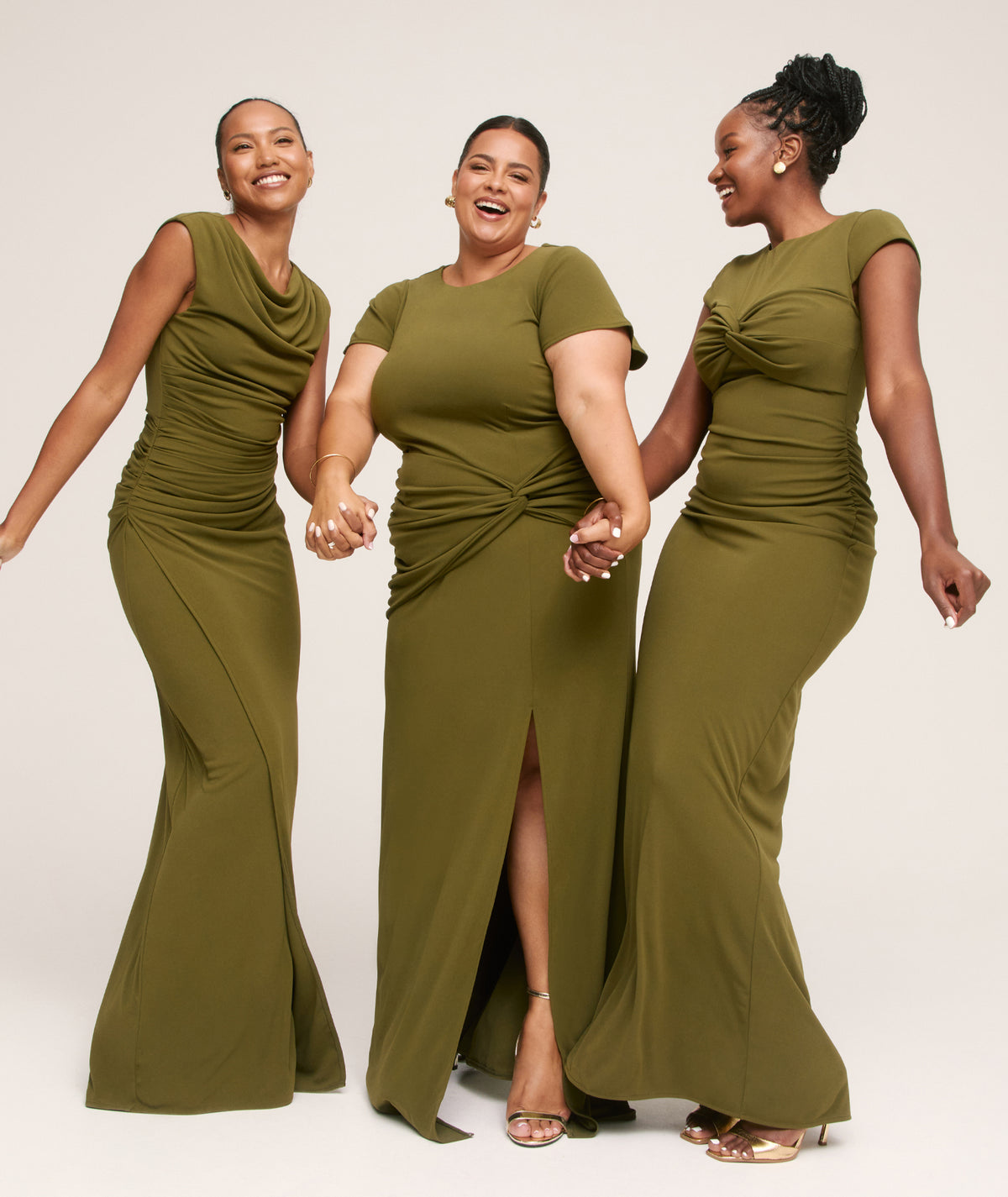 Twist Bust Stretch Sculpt Bridesmaid Dress - Fern Green