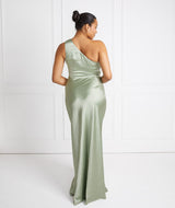Sage One Shoulder Bridesmaid Dress