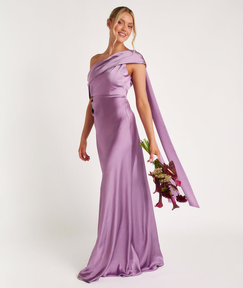 strapless open back dress Asos Long Purple Satin Ladies Party Dress With One Sleeve UK 8 - Tags On - Womenswear strapless open back dress Asos Long Purple Satin Ladies Party Dress With One Sleeve UK 8 - Tags On - Womenswear