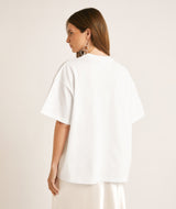 Bride Champagne Coupe Beaded Tee - White