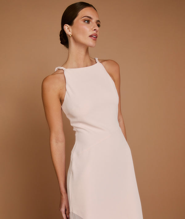 Sheer Hem Maxi Dress - Pale Pink