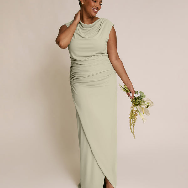 brown dress long sleeve Satin panel mock neck maxi - Light %0D%0A*%20Pay%20special%20attention%20on%20measurements%20to%20ensure%20proper%20fit strapless ball gowns Inseam Inches:36 Womens Dresses Maxi Dresses