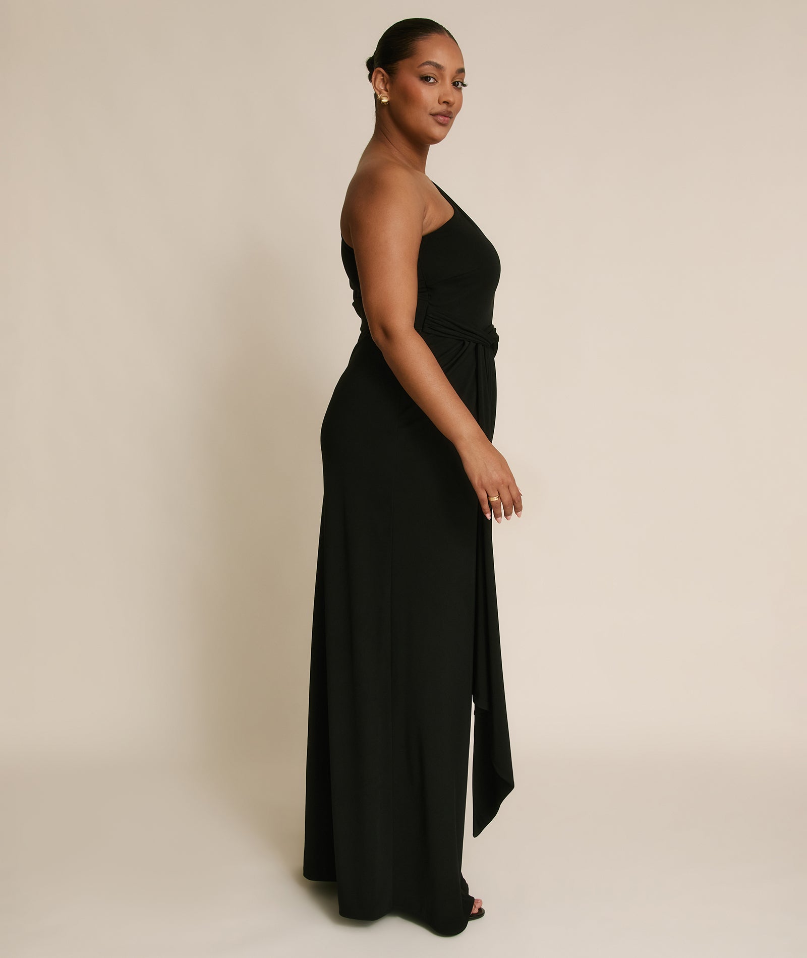 One Shoulder Stretch Sculpt Bridesmaid Dress