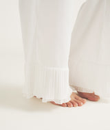 Pleated Cuff Satin Pyjama Trouser - Ivory
