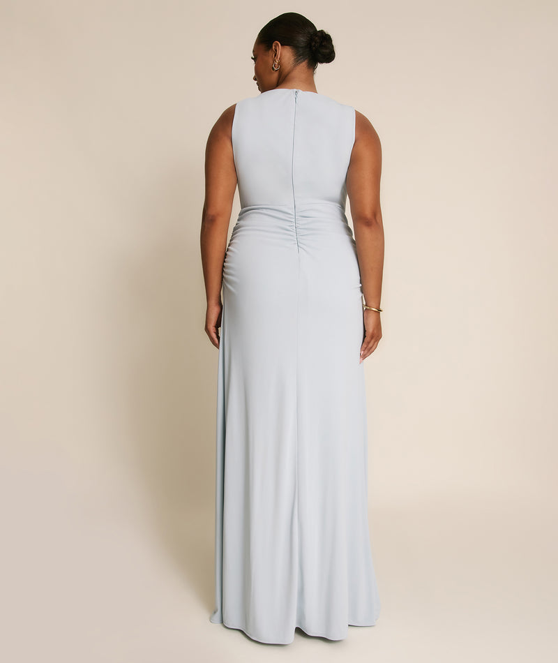 Drape Detail Stretch Sculpt Bridesmaid - Pale Blue