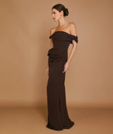 Twist Strap Corset Maxi Dress - Chocolate
